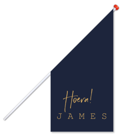 geboortevlag jongen meisje donkerblauw James