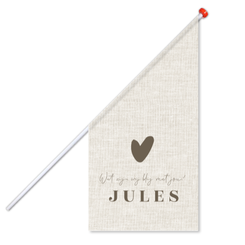 geboortevlag jongen meisje klassiek minimalistisch linnen look