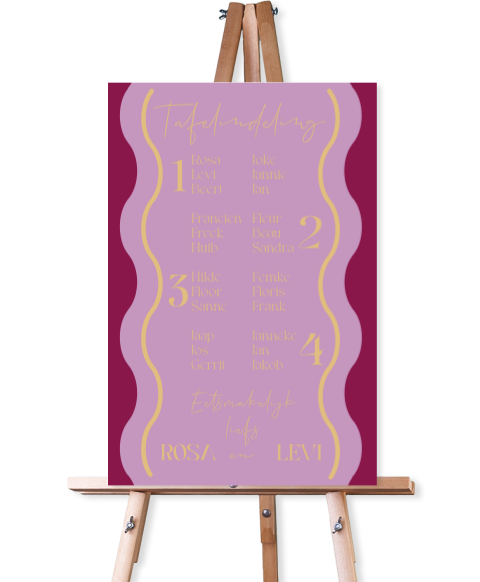 Tafelschikkingsbord kleurrijk paars en roze