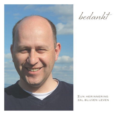 Foto bedankkaart modern met eigen foto met wit kader