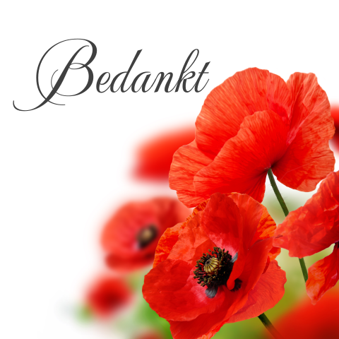 Mooie dankbetuiging met rode klaprozen