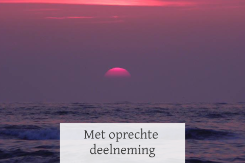 Kaart met oprechte deelneming met foto van zee