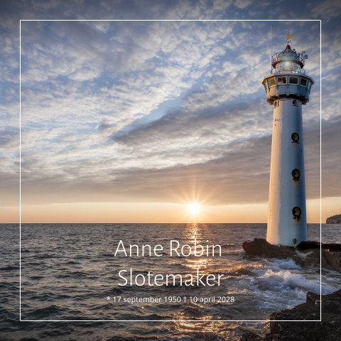 Mooie stijlvolle rouwkaart met een vuurtoren