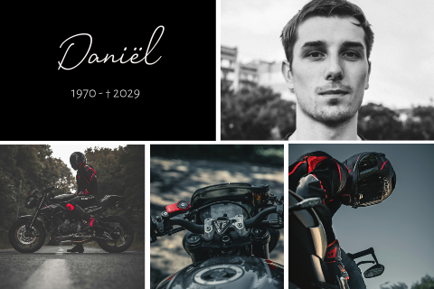 Stoere rouwkaart van een man motor liefhebber