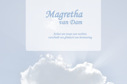 Licht blauwe bedankkaart grote witte wolk in de lucht 