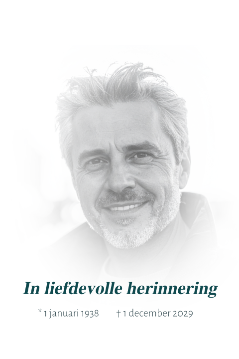 Herinneringskaart voor een man met vervaagde foto