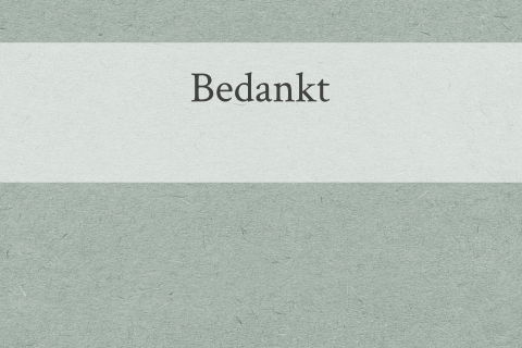 Eenvoudige bedankkaart groen karton met witte tekstrand