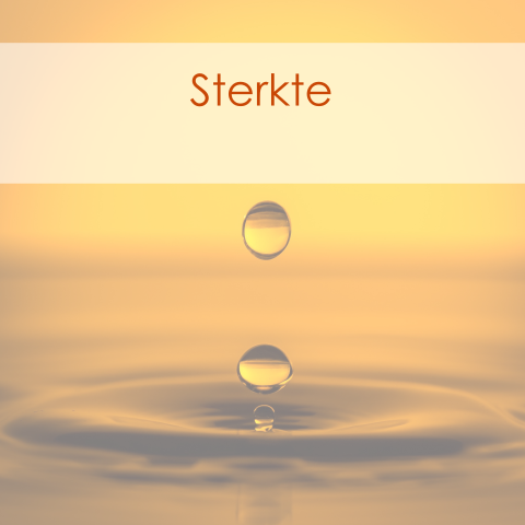 Sterkte kaart vrouw of man met vallende druppel in water