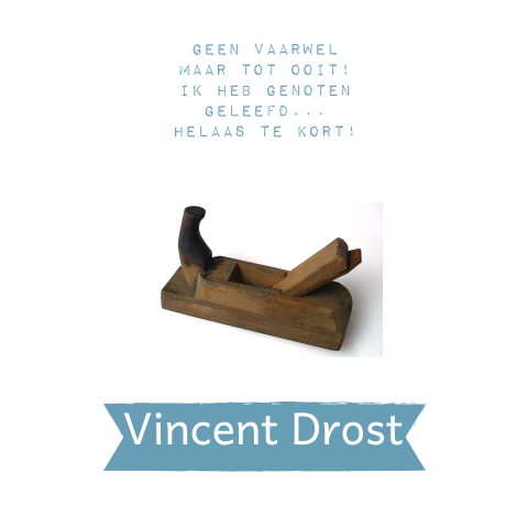 Rouwkaart met schaaf voor een timmerman