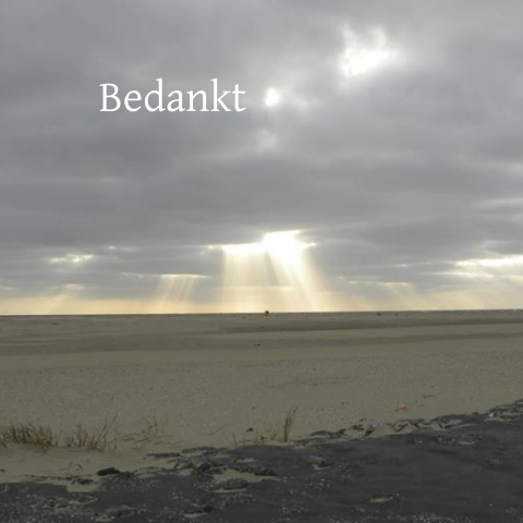 Moderne bedankkaart met foto op strand aan zee van een jakobsladder
