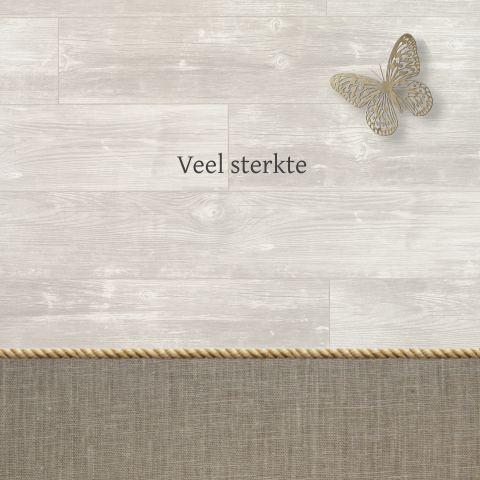 Sterkte kaart met vlinder en linnen