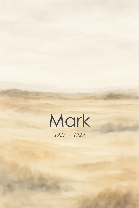 Rouwkaart voor een man met geschilderd landschap