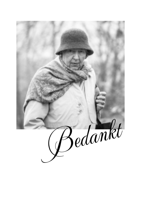 Moderne bedankkaart met ruimte voor een eigen foto