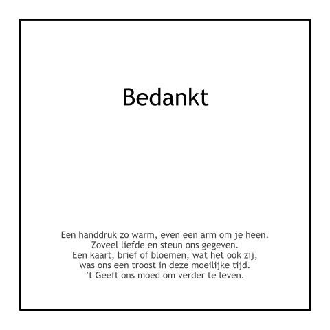 Traditionele bedankkaart maken met zwarte rouwrand