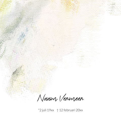 Rouwkaart olieverf strepen modern design