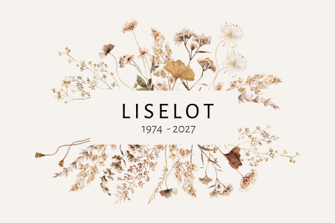 Liggende rouwkaart met bloemen en nude achtergrondkleur