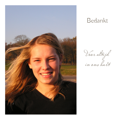 Foto bedankkaart met eigen foto met wit kader