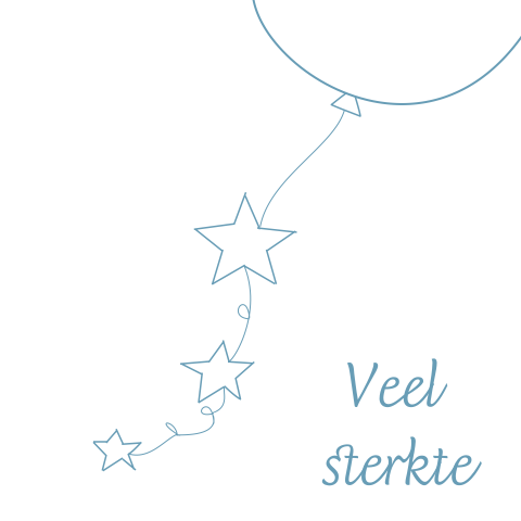 Kaart sterkte na overlijden voor een overleden kindje met een ballon