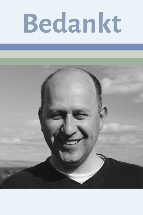 Bedankkaart na overlijden man met blauw tinten en eigen foto