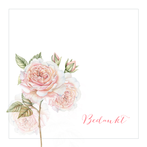 Bedankkaart met botanische roos