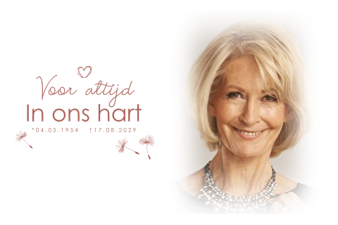 Bedankkaart rouw foto vrouw modern met paardenbloem