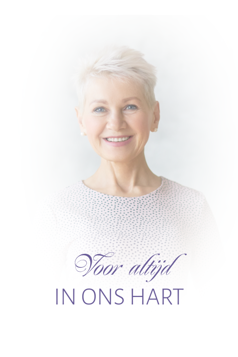 Bedankkaart met een vervaagd portret