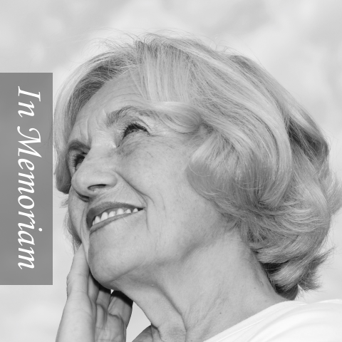 In Memoriam kaart foto tekst in memoriam grijstint
