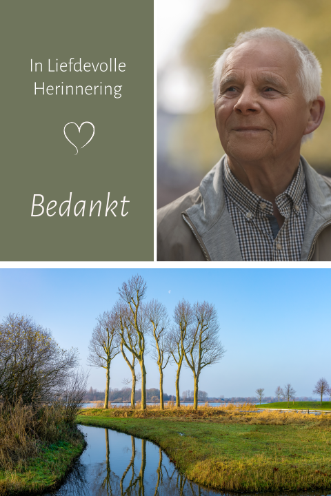 Bedankkaart man met foto van de polder en ruimte voor eigen foto