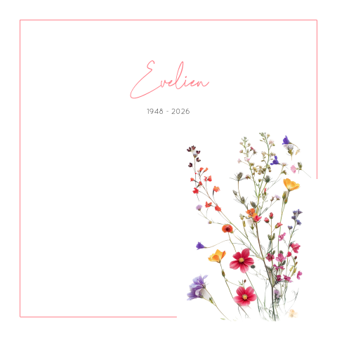 Rouwkaart moeder met een bos veldbloemen