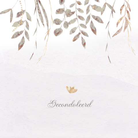 Condoleancekaart met goudlook takjes