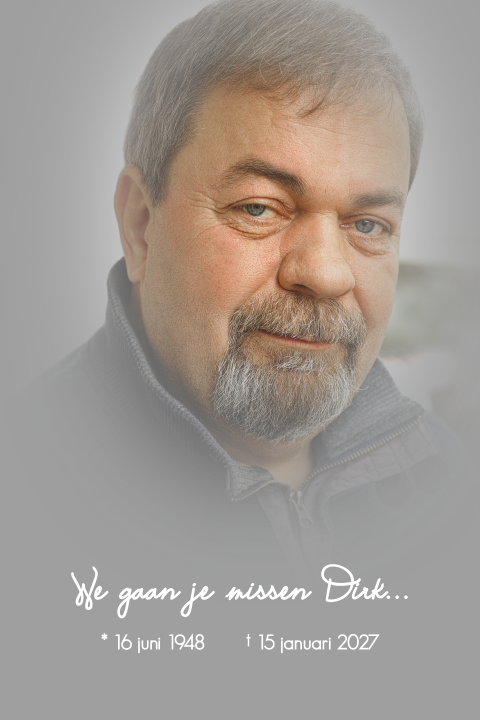 Rouwkaart modern voor een man met grijs vervaagd fotokader voor eigen foto