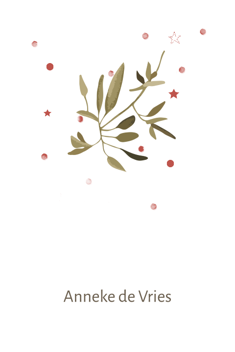 Unieke dankbetuiging wit met vallend blad en sterretjes