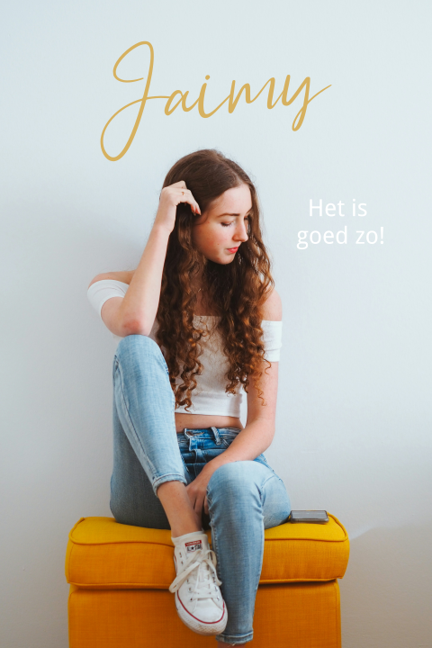 Rouwkaart meid met foto modern lettertype