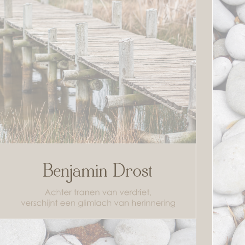 Moderne dankkaartmet witte kiezelstenen en loopbrug