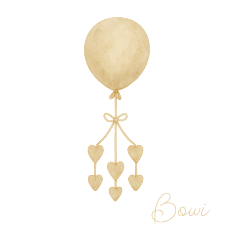 Rouwkaart voor een kindje met hartjes aan een ballon