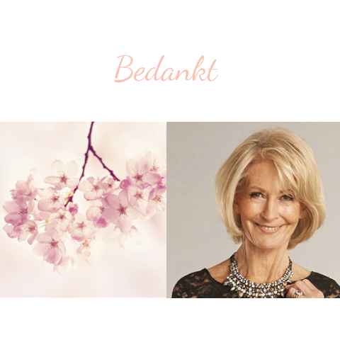 Dankbetuiging overlijden met kersenbloesem en foto