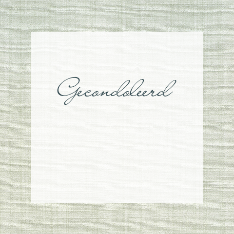 Condoleancekaart grijs jute stof met wit kader