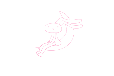 Sterkte kaart maken voor een meisje met konijntje op maan