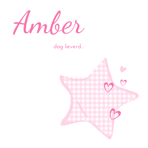 Rouwkaart kind meisje ster en hartjes