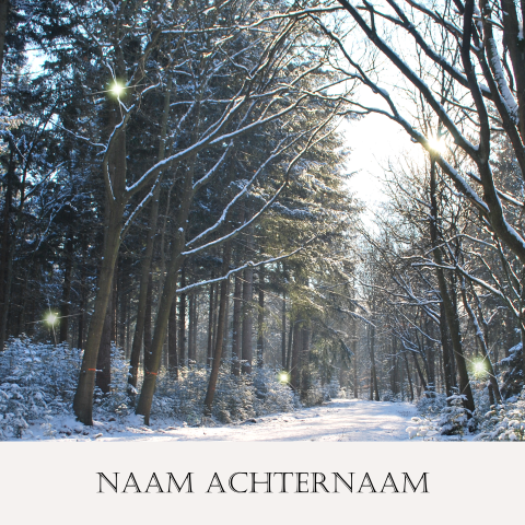 Rouwkaart prachtig gefotografeerde winterbos