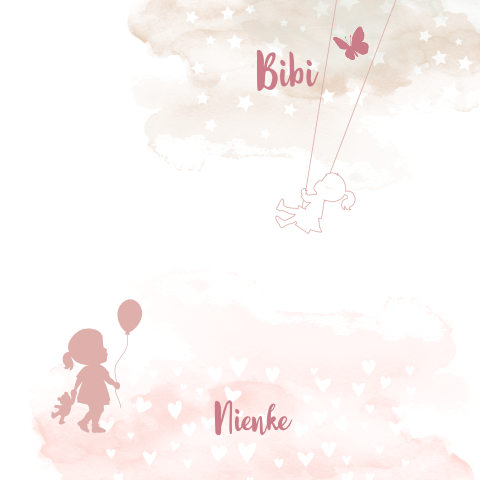 Rouwkaart lief tweeling rouwkaartje waarvan èèn kindje is overleden