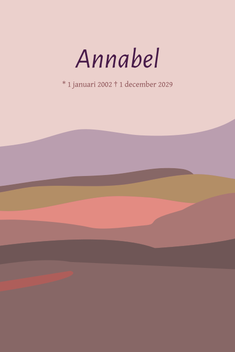 Rouwkaart modern zonsondergang bergen