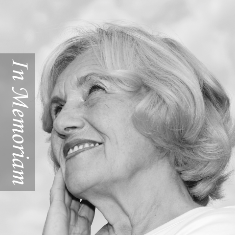 Programmakaart uitvaart met foto tekst in memoriam grijstint