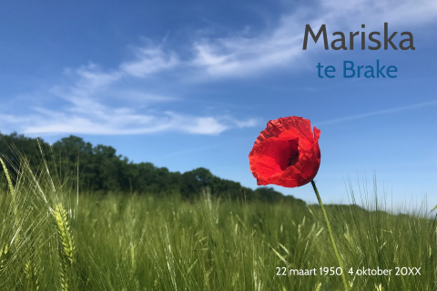 Stijlvolle warme rouwkaart papaver rood