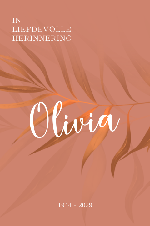 Moderne bidprent roestbruin met blad