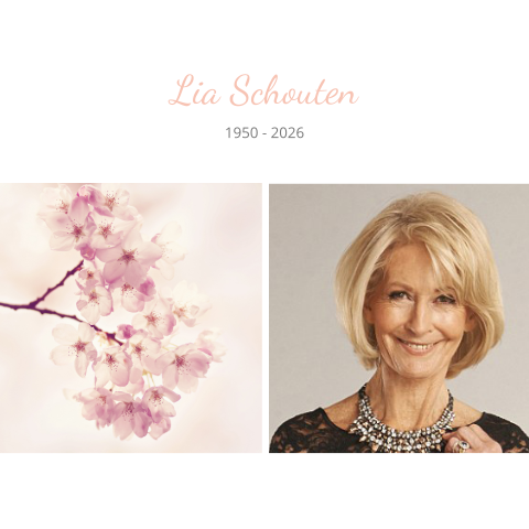 Rouwkaart met bloesem kersenbloesem en foto