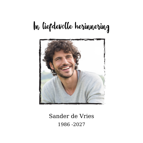 Bedankkaart verfprint fotokader