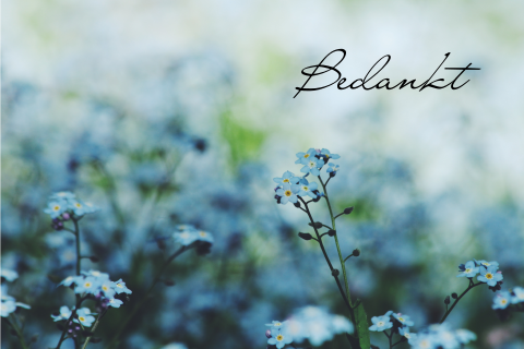 Bedankkaart overlijden met vergeet mij nietjes