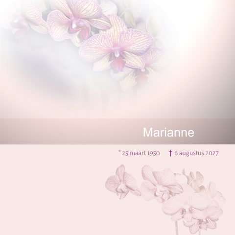 Rouwkaart orchidee pastel