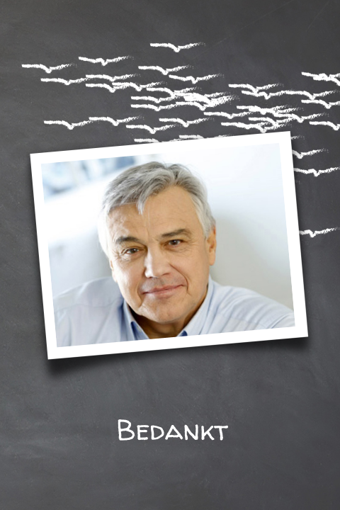 Moderne bedankkaart met symbolisch vliegende vogels